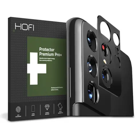 HOFI Metal Camera Sytling hátsó kameravédő Samsung Galaxy S21 Ultra fekete