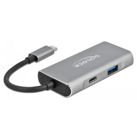 DELOCK External USB 3.2 Gen 2 USB Type-C hub 3 A-type and 1 USB Type-C™ plug surface
