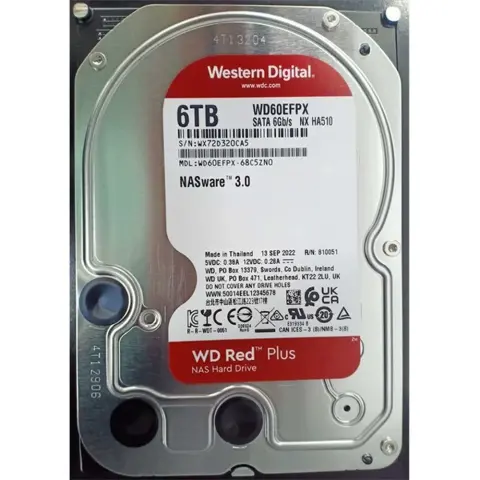 WD Red Plus 6TB 3.5" 5400rpm 256MB SATA WD60EFPX