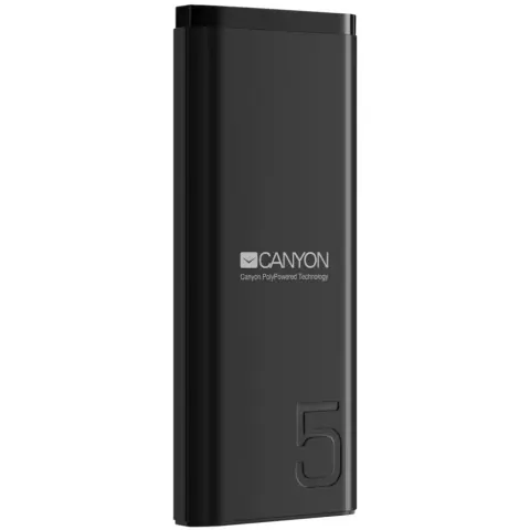CANYON Powerbank 5000mAh 1xUSB 1xUSB-C 2.1A negru