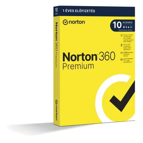 NORTON 360 Premium 75GB Hungarian 10 user Electronic licensing