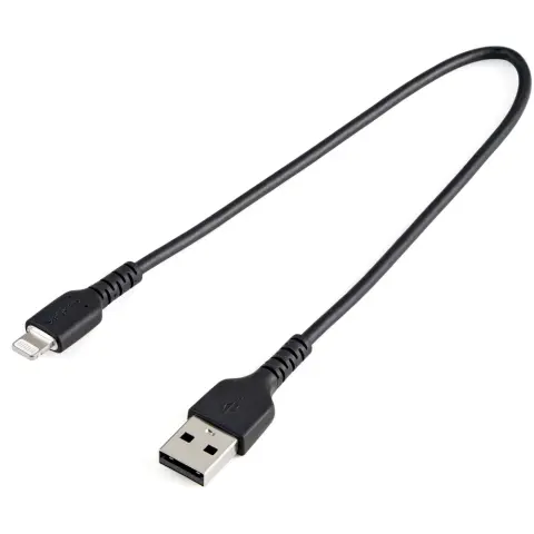 STARTECH USB Lightning Töltő/adatkábel Fekete 30cm RUSBLTMM30CMB