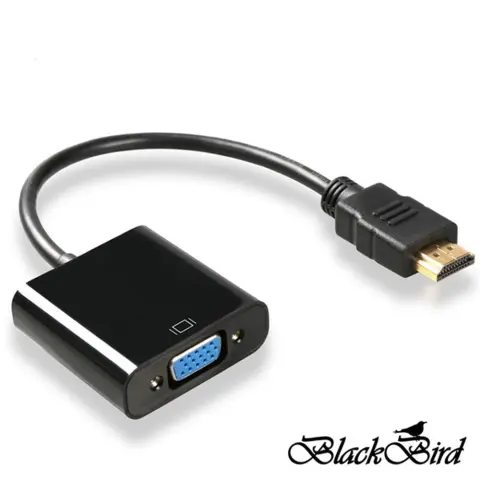 BLACKBIRD HDMI VGA/D-Sub Összekötő Fekete 5cm BH1245