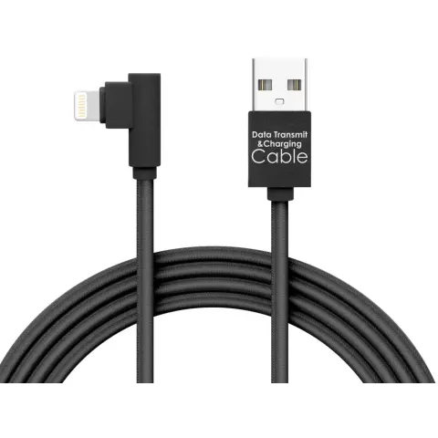 DELIGHT USB Lightning cablu de încărcare/date Negru 2m 55444I-BK