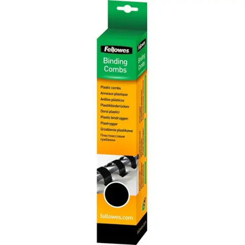 FELLOWES 10 mm Plastic Binding Coil for 41-55 Sheets Black 25 pcs