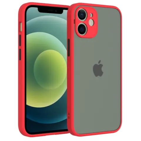 CELLECT Műanyag matt tok iPhone 12 mini piros-fekete