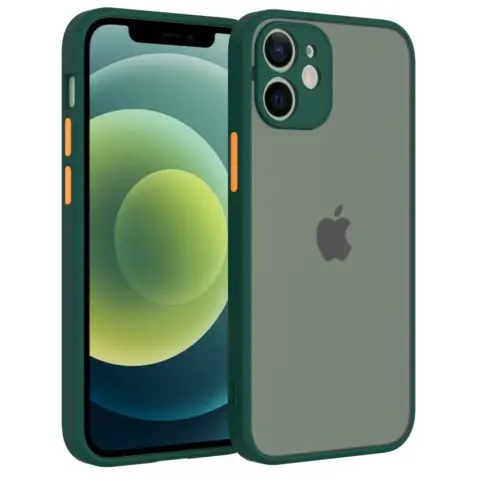 CELLECT Mat plastičen ovitek za iPhone 12 mini zeleno-oranžen