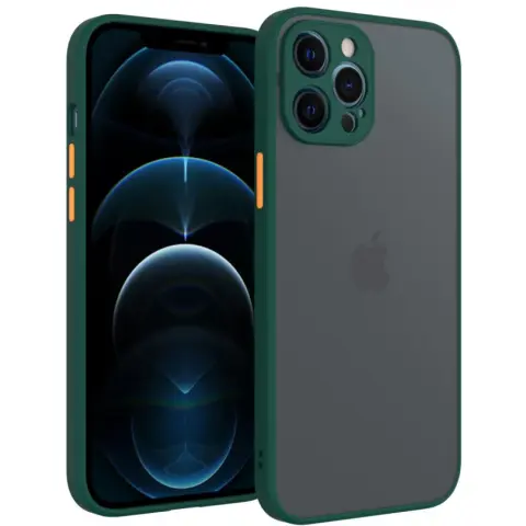CELLECT Mat plastičen ovitek za iPhone 12 Pro Max zeleno-oranžen