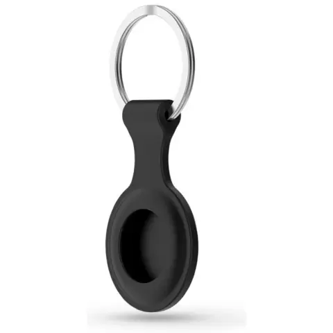 HAFFNER Szilikon védőtok és kulcstartó Apple AirTag nyomkövetőhöz fekete OEM