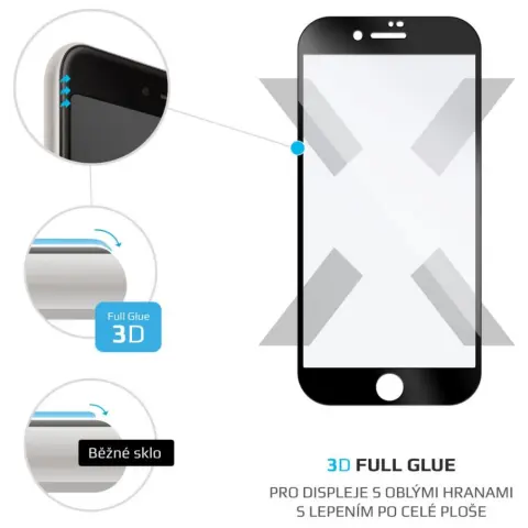 FIXED 3D Full Cover screen protector iPhone 6/6s/7/8/SE (2020) fekete