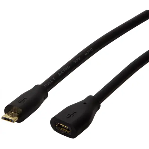 LOGILINK Micro USB extension Black 50cm CU0120