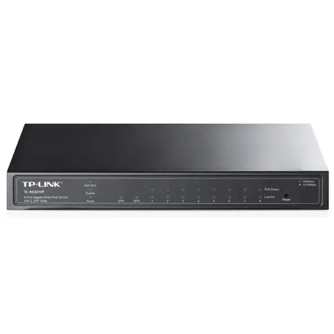 TP-LINK TL-SG2210P JetStream 8 portos gigabites Smart PoE switch 2 db SFP csatlakozóval
