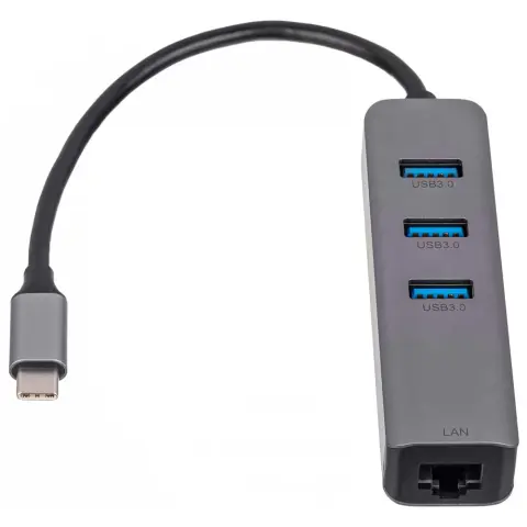 AKYGA AK-AD-66 USB type C - USB 3.0 3-port + Ethernet