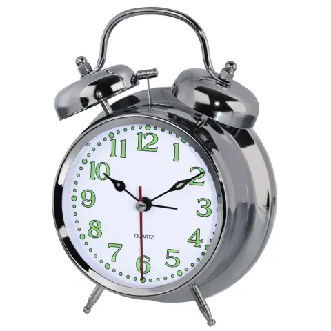 HAMA 186326 Nostalgia alarm clock silver