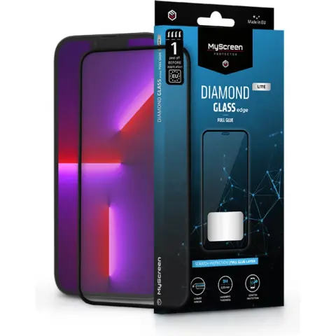MYSCREEN Diamond Glass Lite Edge képernyővédő iPhone 13 Pro Max fekete