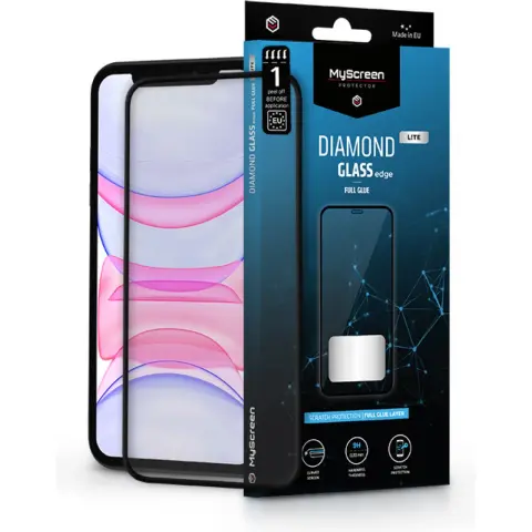 MYSCREEN Diamond Glass Lite Edge képernyővédő iPhone XR/11 fekete