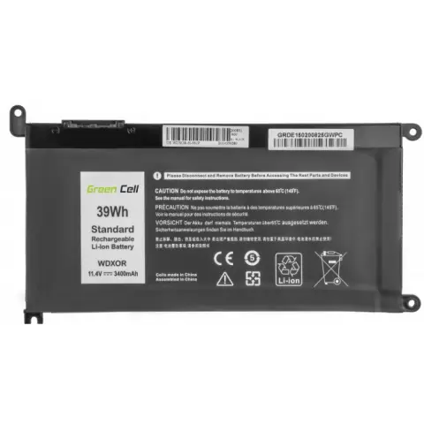 GREENCELL GREEN CELL akku 3400mAh Dell Inspiron 13 5368 5378 WDX0R WDXOR kompatibilis FEKETE