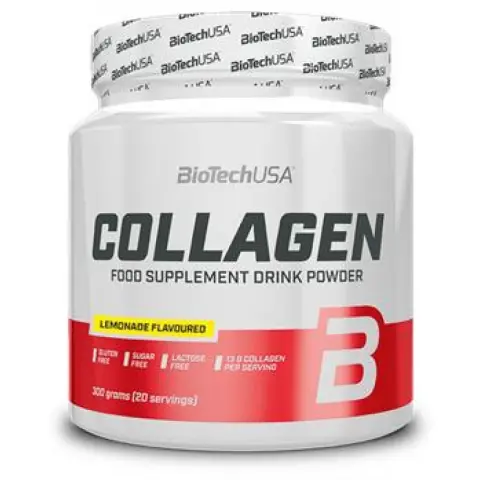 BIOTECH USA Étrend-kiegészítő hidrolizált kollagén italporitalpor 300g lemonade