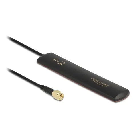 DELOCK 88987 LTE Antenna SMA 3 dBi Omnidirectional Fixed Black Adhesive Mounting