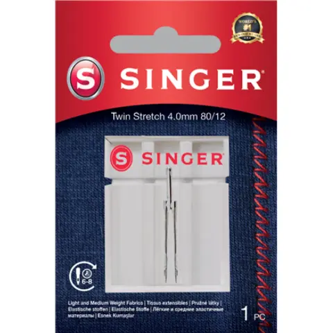 SINGER Twin Stretch tű dekoratív 4.0 80/12 1 db