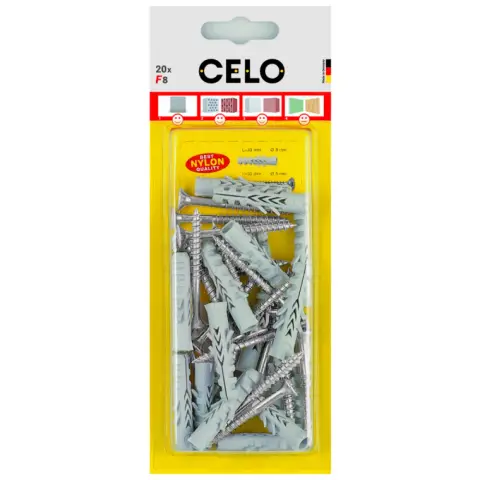 CELO NF 6 szárnyas dűbel + 4x40 facsavar - 20db / bliszter