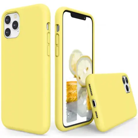 WOOZE Liquid Silica Gel silicone case for Apple iPhone 12 Pro Max yellow