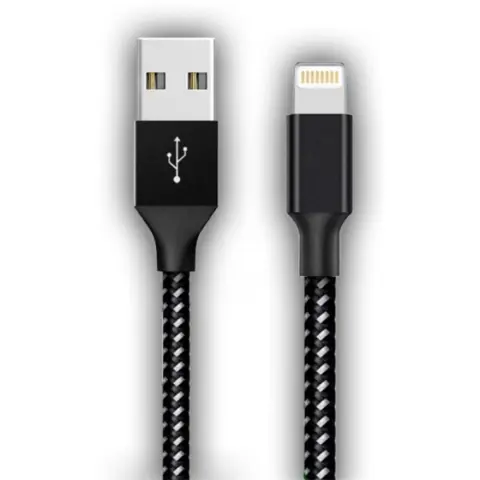 STANSSON USB Lightning Töltő/adatkábel Fekete 50cm CA-162