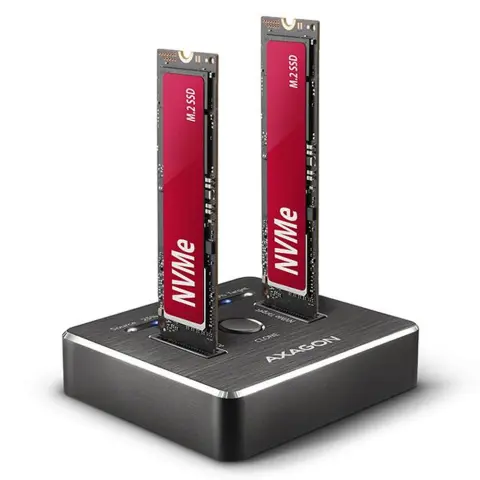 AXAGON ADSA-M2C dual M.2 NVMe SSD CLONE MASTER dock