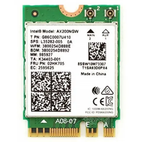 INTEL WI-FI 6 AX200 NIC 2230 2x2 AX+BT No vPro