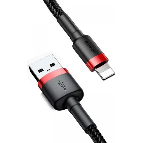 BASEUS USB Lightning Töltő/adatkábel Fekete 50cm CALKLF-A19