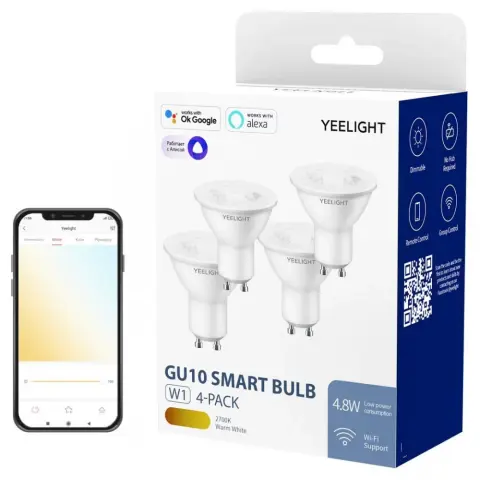 XIAOMI Smart Bulb GU10 W1 350lm 4.8W 2700K YLDP004 4 darabos szett