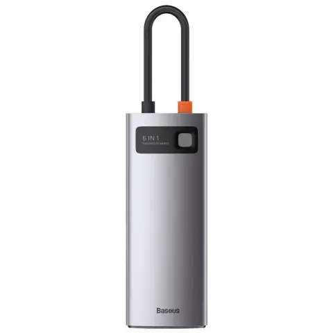 BASEUS Metal Gleam Series 6 az 1-ben hub USB-C - 3x USB 3.0 + HDMI + USB-C PD + Ethernet RJ45