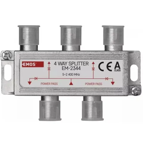 EMOS EM2344 splitter de antenă cu 4 căi și conector F