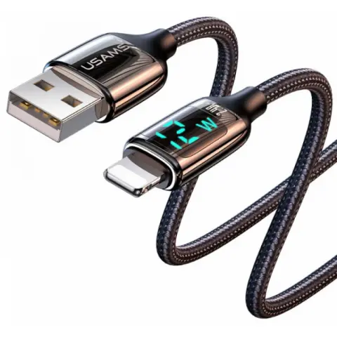 USAMS USB Lightning polnilni/podatkovni kabel Črn 1.2m SJ543USB01