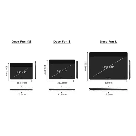 XP-PEN Deco FUN XS tabletă grafică neagră