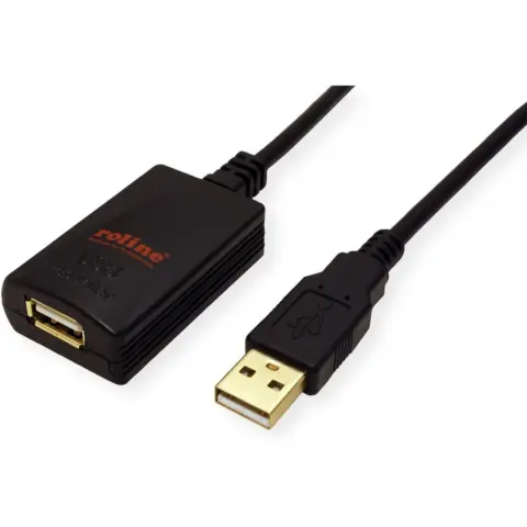 ROLINE USB Hosszabbító Fekete 5m 12.04.1089-10