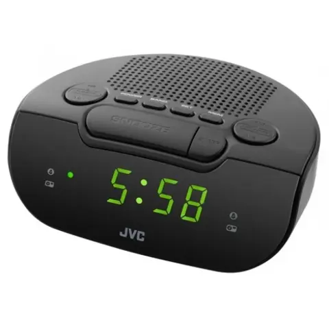 JVC RAE111B ceas deșteptător cu radio negru