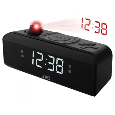 JVC RAE211B ceas deșteptător cu radio negru