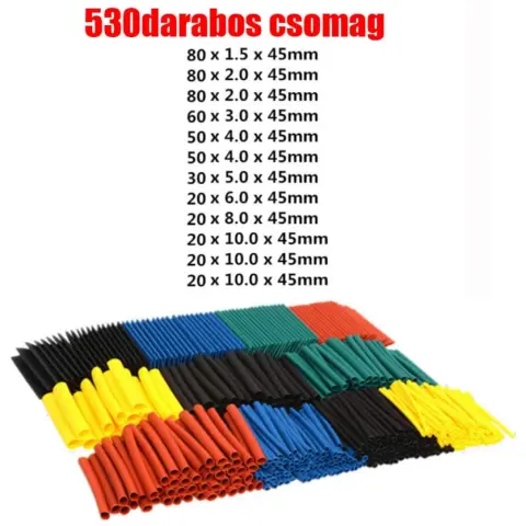 Hőzsugorcső csomag szines 530db