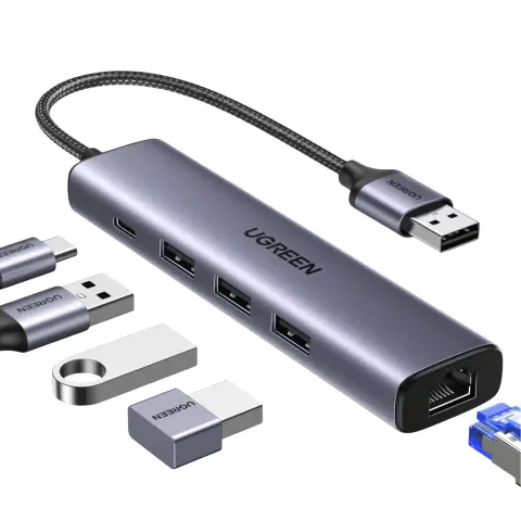 UGREEN 60554 adapter USB-A hub ezüst
