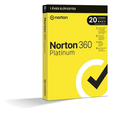 NORTON 360 Platinum 100GB Hungarian 20 user Electronic licensing
