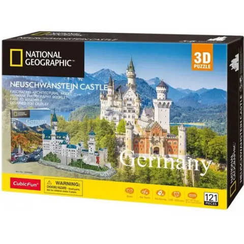 CUBICFUN 3D puzzle játék 121 darabos National Geographic Neuschwanstein kastély