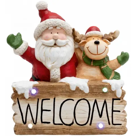 LED-es kerámia figura WELCOME