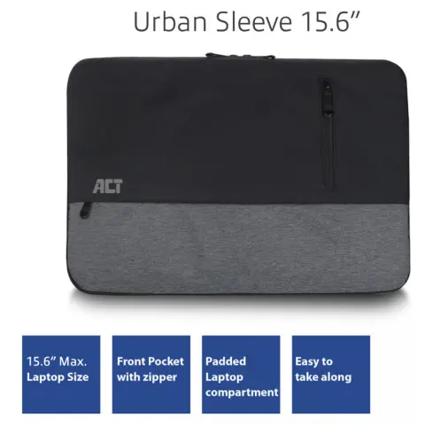 ACT CONNECTIVITY AC8545 Urban Sleeve 15.6" black-grey