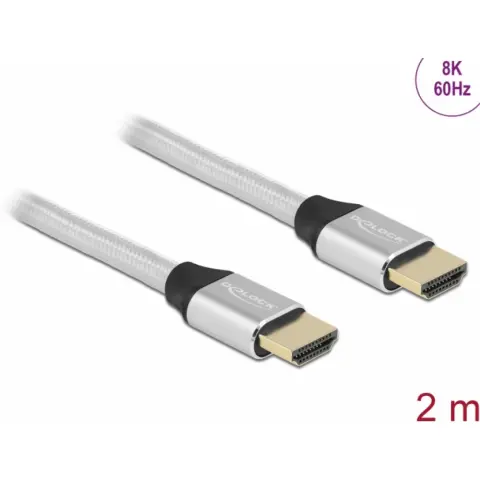 DELOCK HDMI 2.1 Összekötő Ezüst 2m 85367