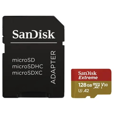 SANDISK Extreme 128GB MicroSDXC 90 MB/s SDSQXAA-128G-GN6MA