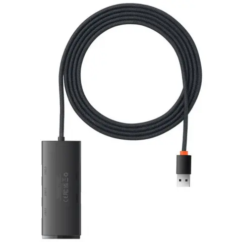 BASEUS Lite Series 4 az 1-ben USB - 4x USB 3.0 hub 2m fekete