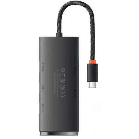 BASEUS Lite Series Hub 4in1 USB-C 4x USB 3.0 + USB-C 0.25m Black