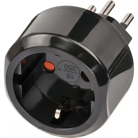 BRENNENSTUHL 1508642 Putni adapter Europe-to-Switzerland uzemljeni crni