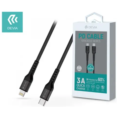 DEVIA USB 2.0 Type C Lightning Punjač/podaci Crno 1.5m ST350085